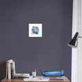 Abstract Blue & White Impasto Art Print – Modern Wall Poster