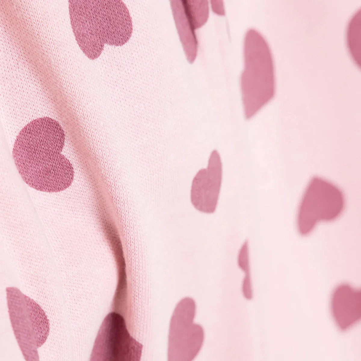 HelloBaby Girls Body-Footed Bottom-Hat Heart Crew Neck Long Leg Long Sleeve - Pink
