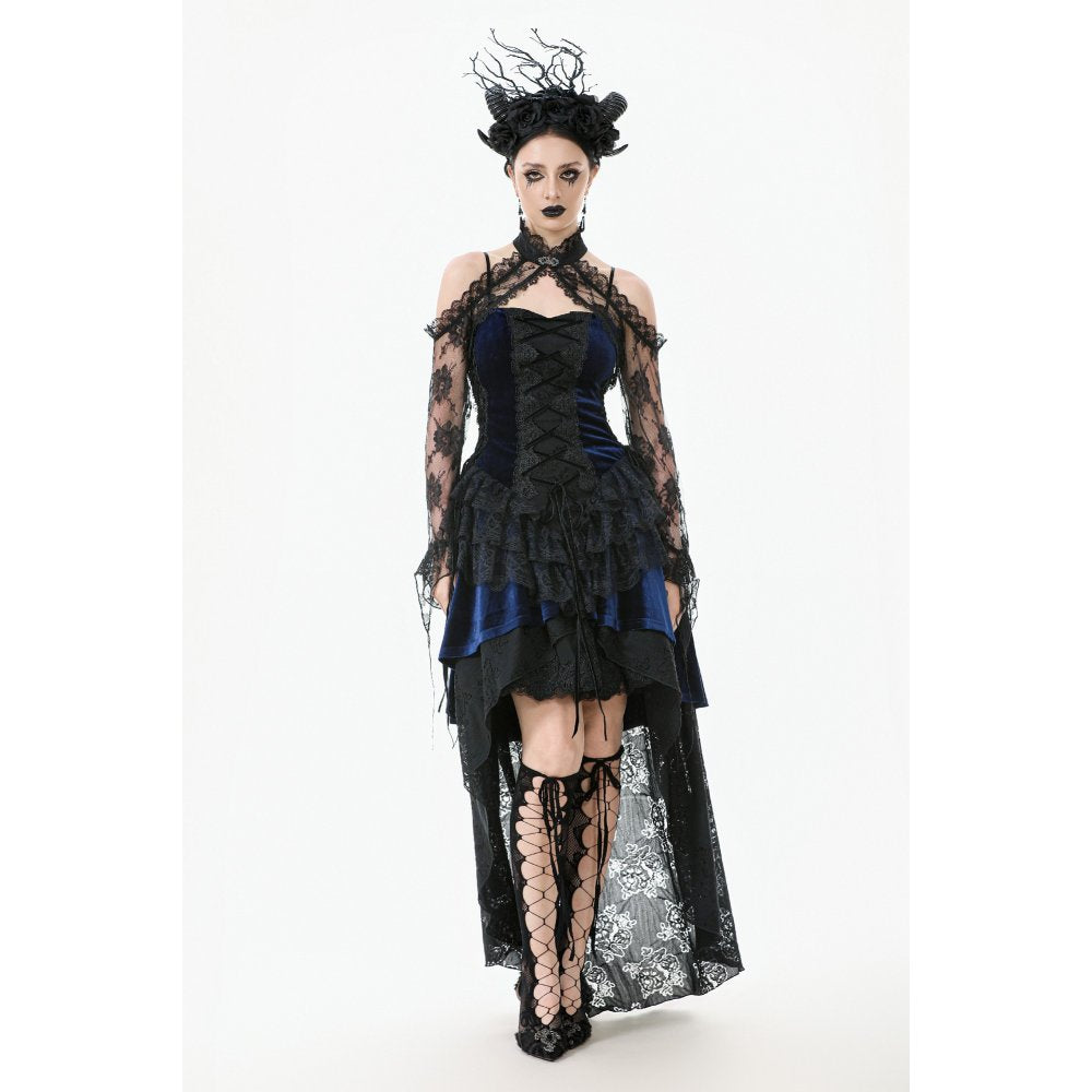 Dark in Love Thalassa Floral Lace Draped Arm Sleeves | Black Cotton