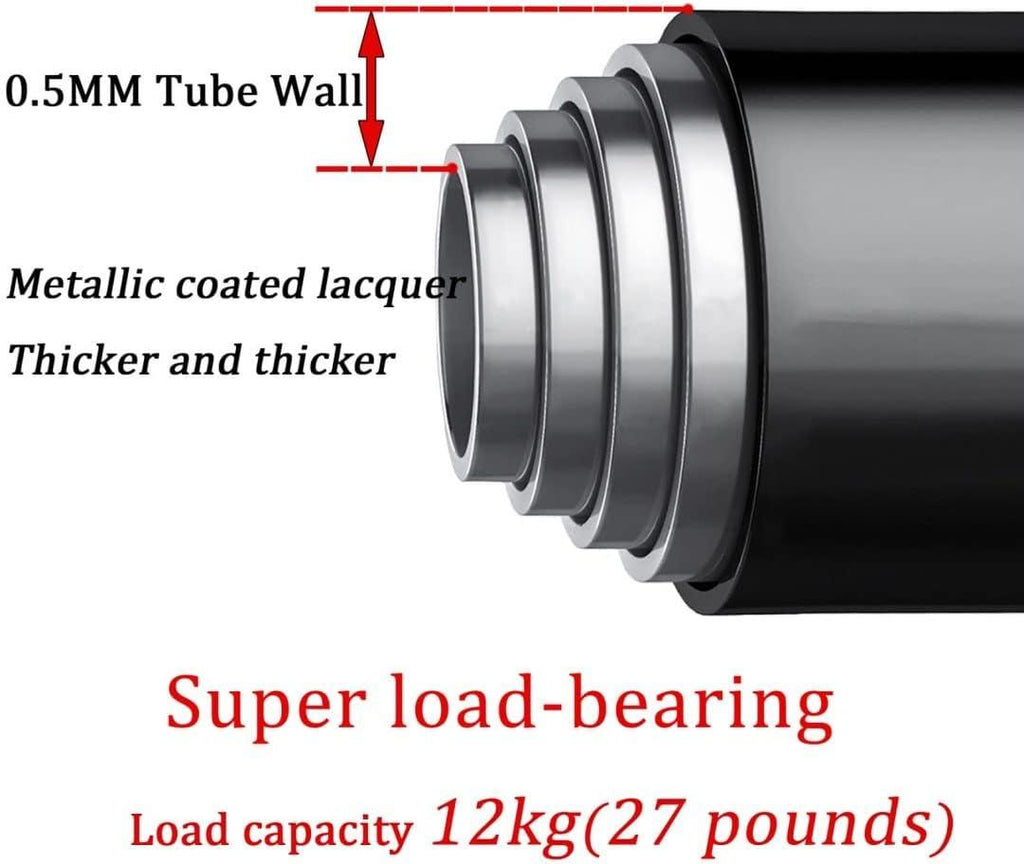Massive Discounts 2-Pack Black Tension Curtain Rods, 70.5–120cm