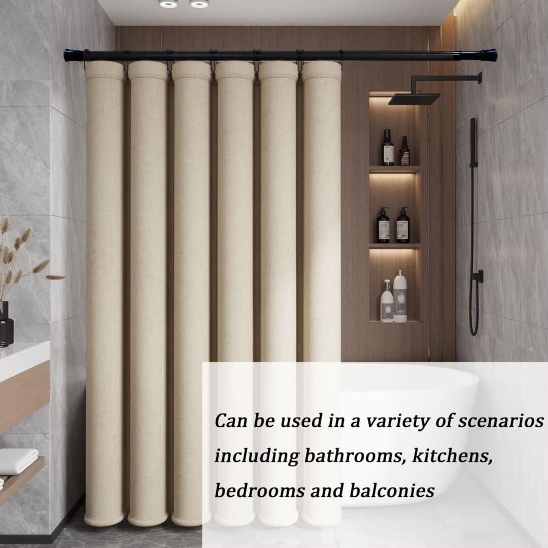 Massive Discounts 2-Pack Black Tension Curtain Rods, 70.5–120cm