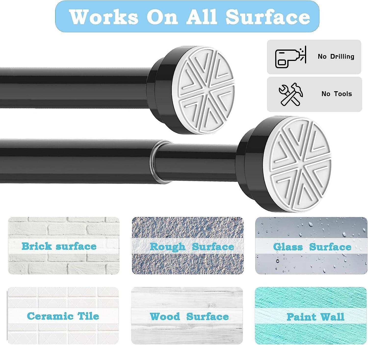 Massive Discounts Tension Shower Curtain Rods | 2PK Stainless Steel 50-80cm