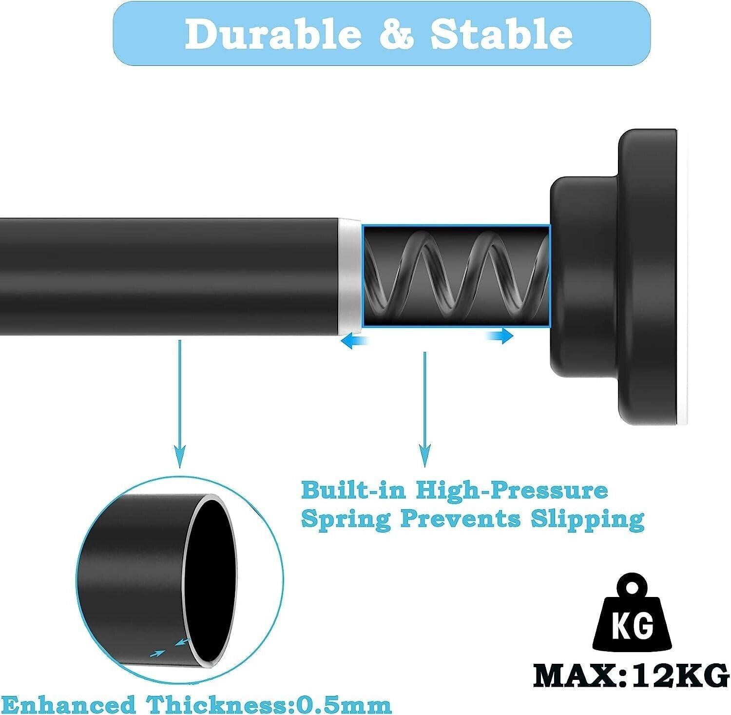 Massive Discounts Tension Shower Curtain Rods | 2PK Stainless Steel 50-80cm