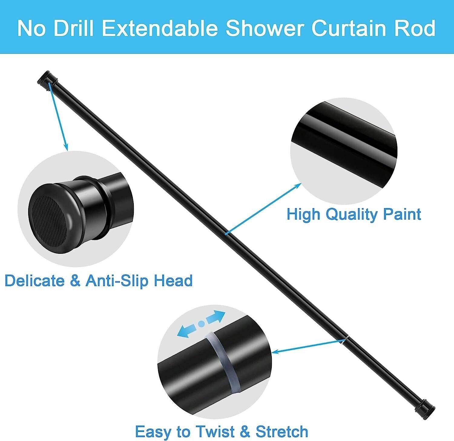 Massive Discounts No-Drill Extendable Shower Curtain Rods, 2PCS