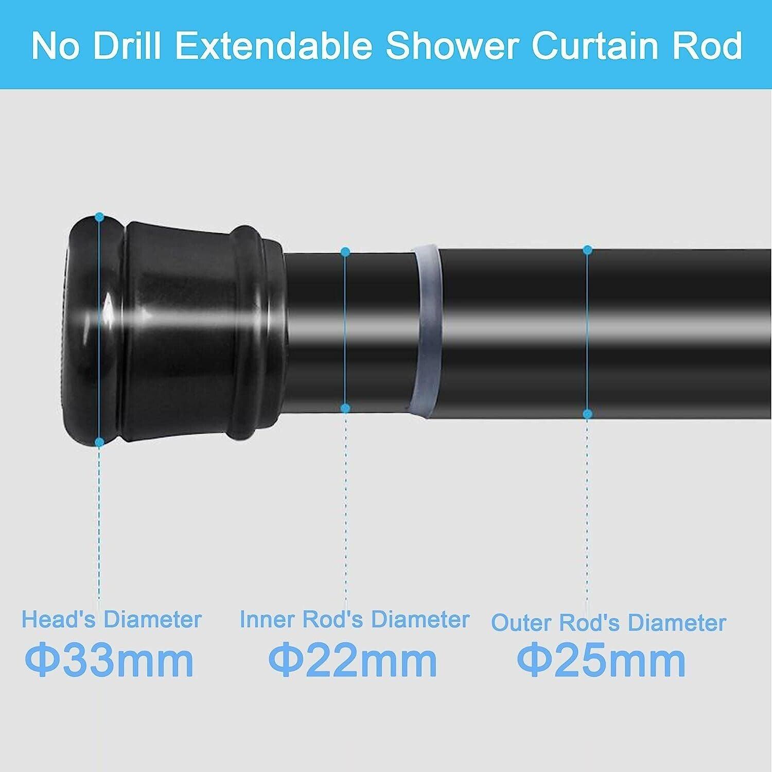 Massive Discounts No-Drill Extendable Shower Curtain Rods, 2PCS