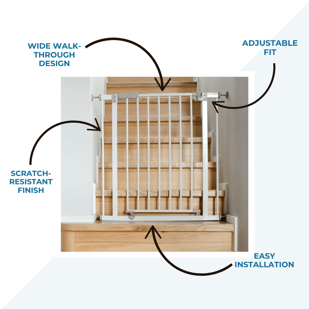 For Your Little One FYLO Extra Wide Baby Safety Stair Gate | Pressure Fit