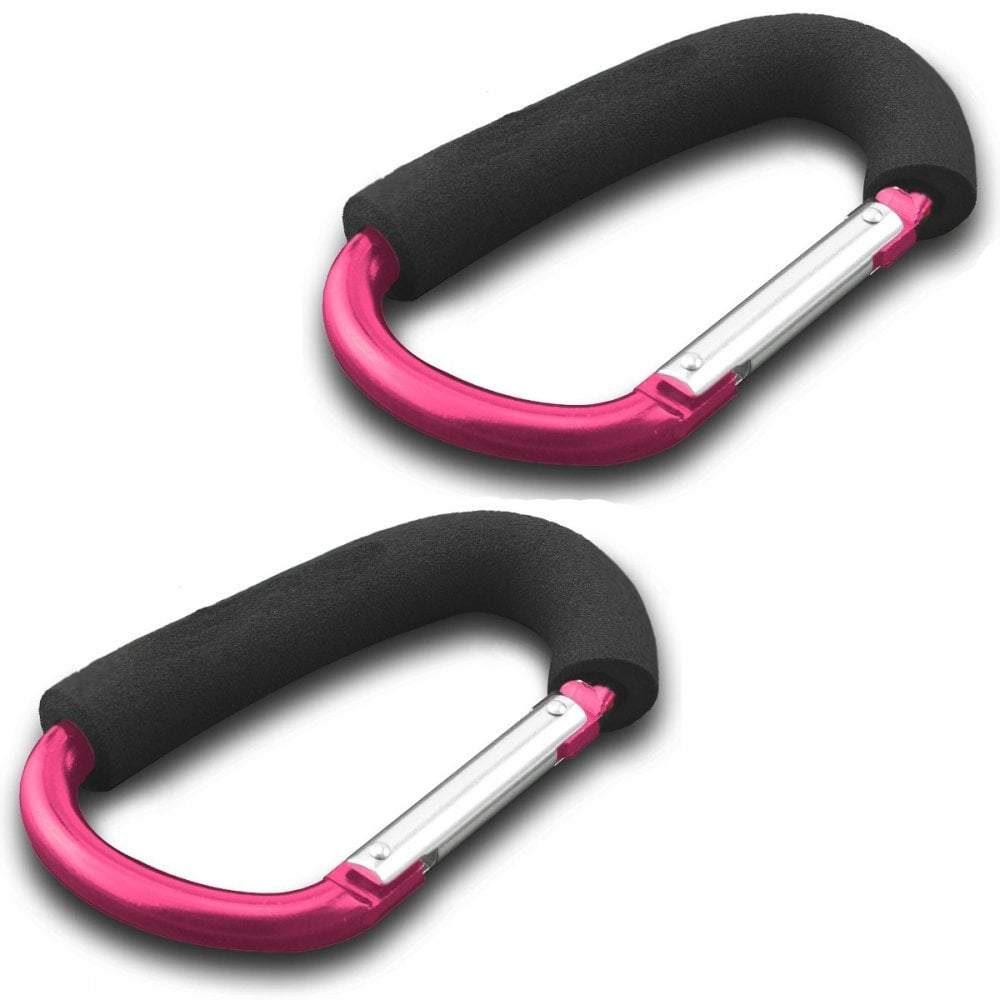 For Your Little One Large Buggy Clips | Heavy-Duty Stroller Hooks – Pink