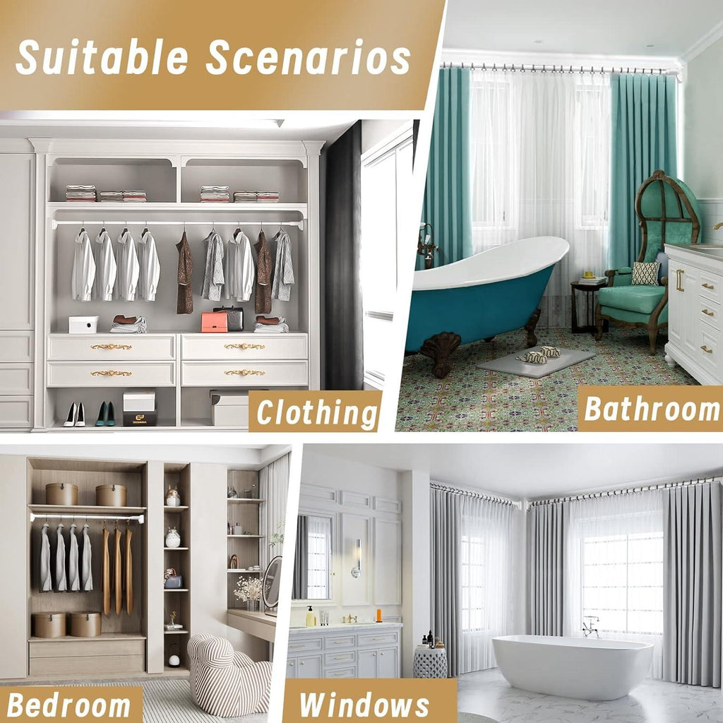 Massive Discounts Telescopic Shower Curtain Rod | 110-200cm No-Drill