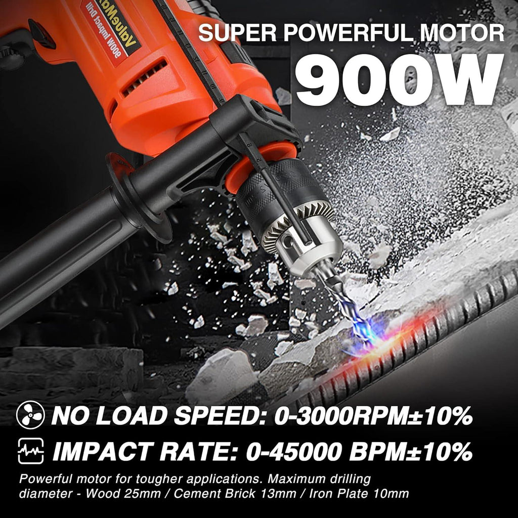 ValueMax 900W Corded Impact Drill - 13mm Chuck Variable Speed Combi Tool
