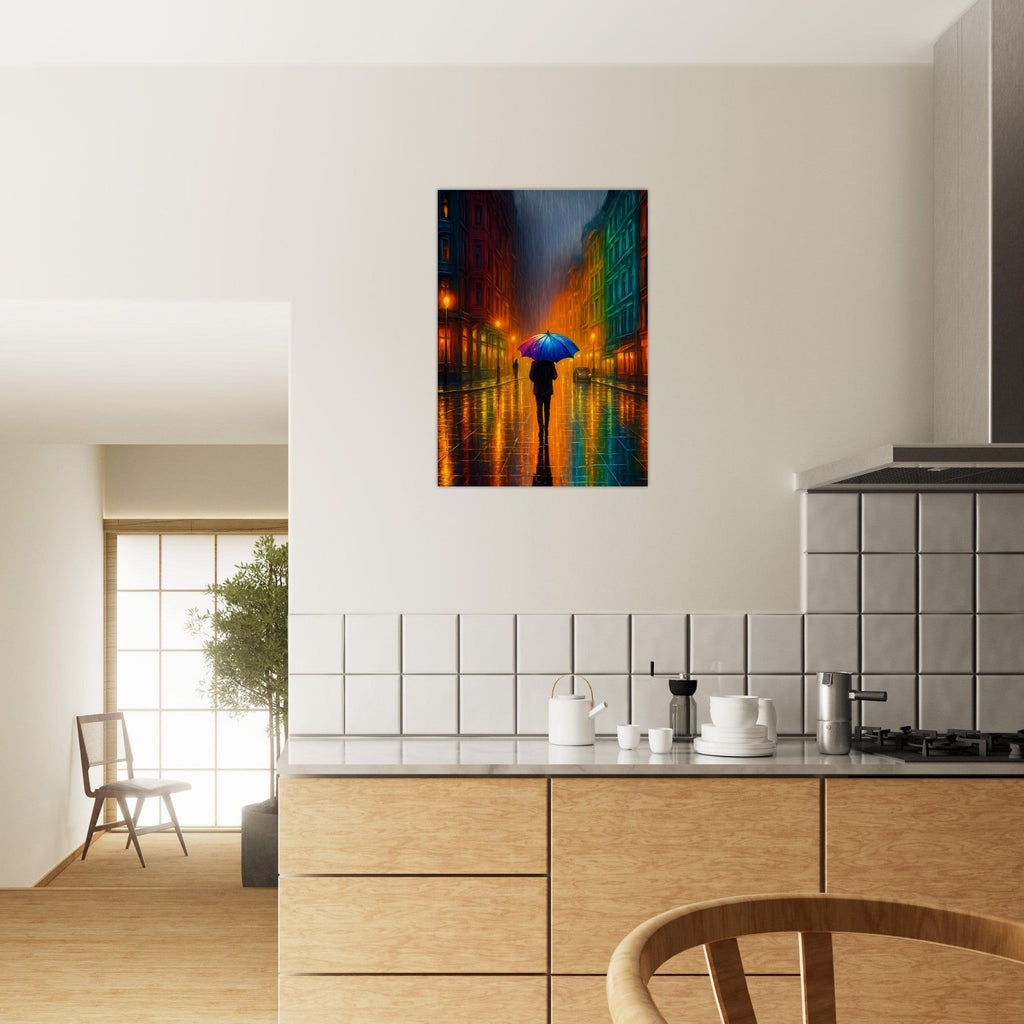 Reflections in the Rain Wall Art – Moody Urban Street Scene Poster