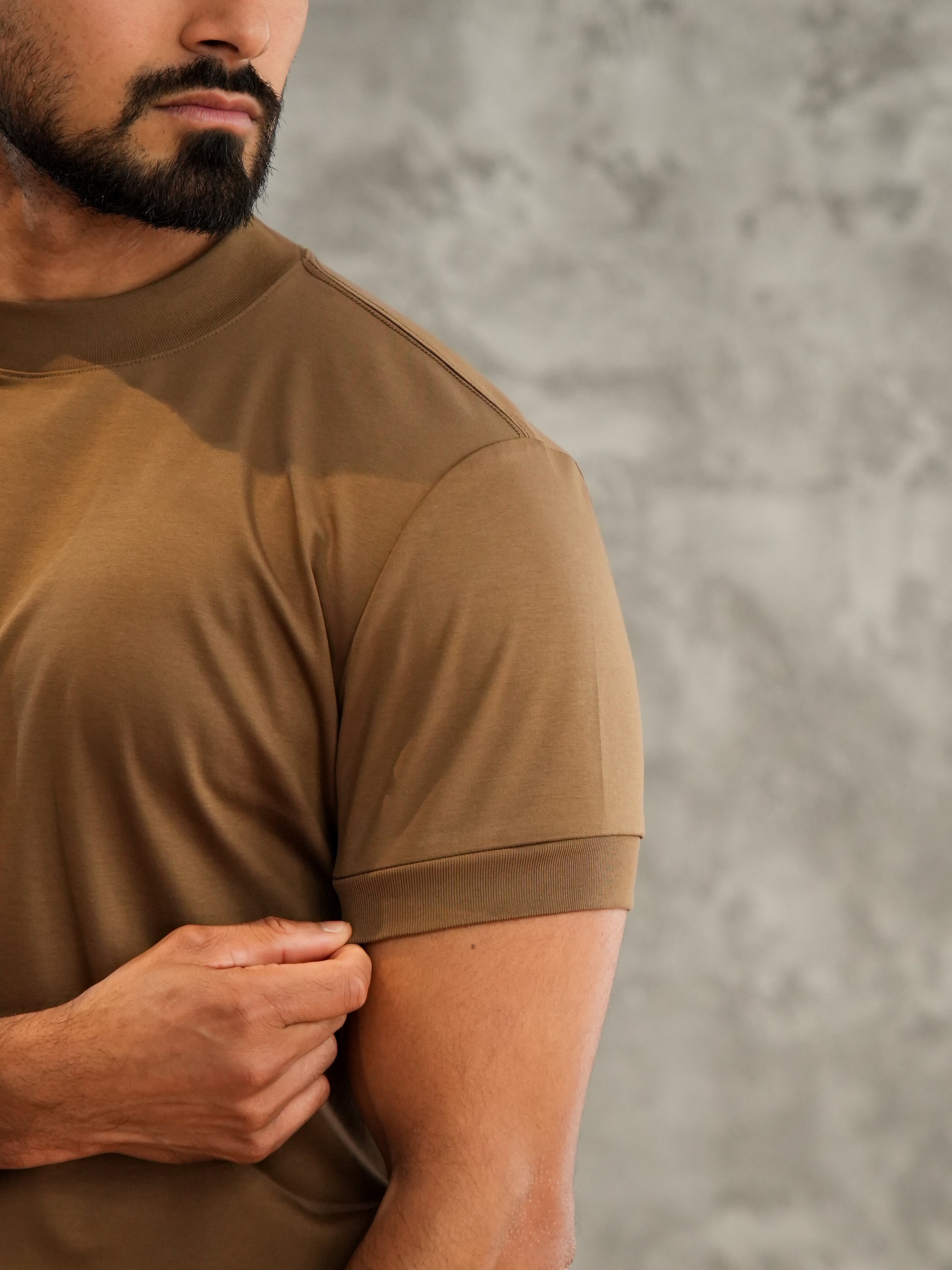 Forbes Luxury Menswear Tobacco Slim Fit Premium Cotton T-Shirt