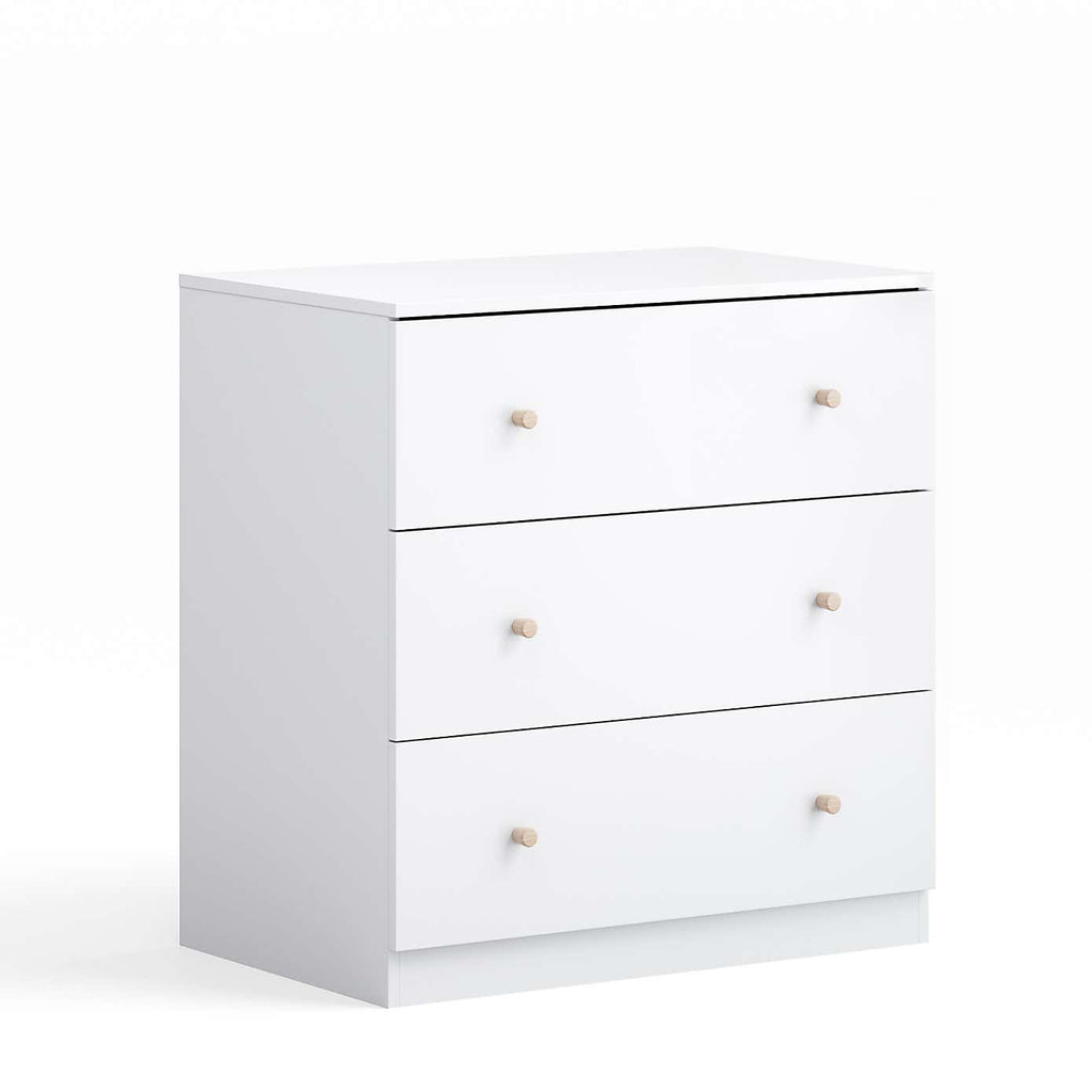 Little Acorns Burlington 2 Piece Nursery Furniture Set with Cot Bed and Dresser - White & Oak