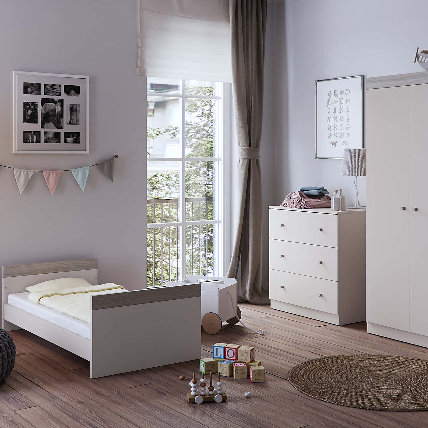 Little Acorns Burlington Dresser - Cashmere & Grey Ash
