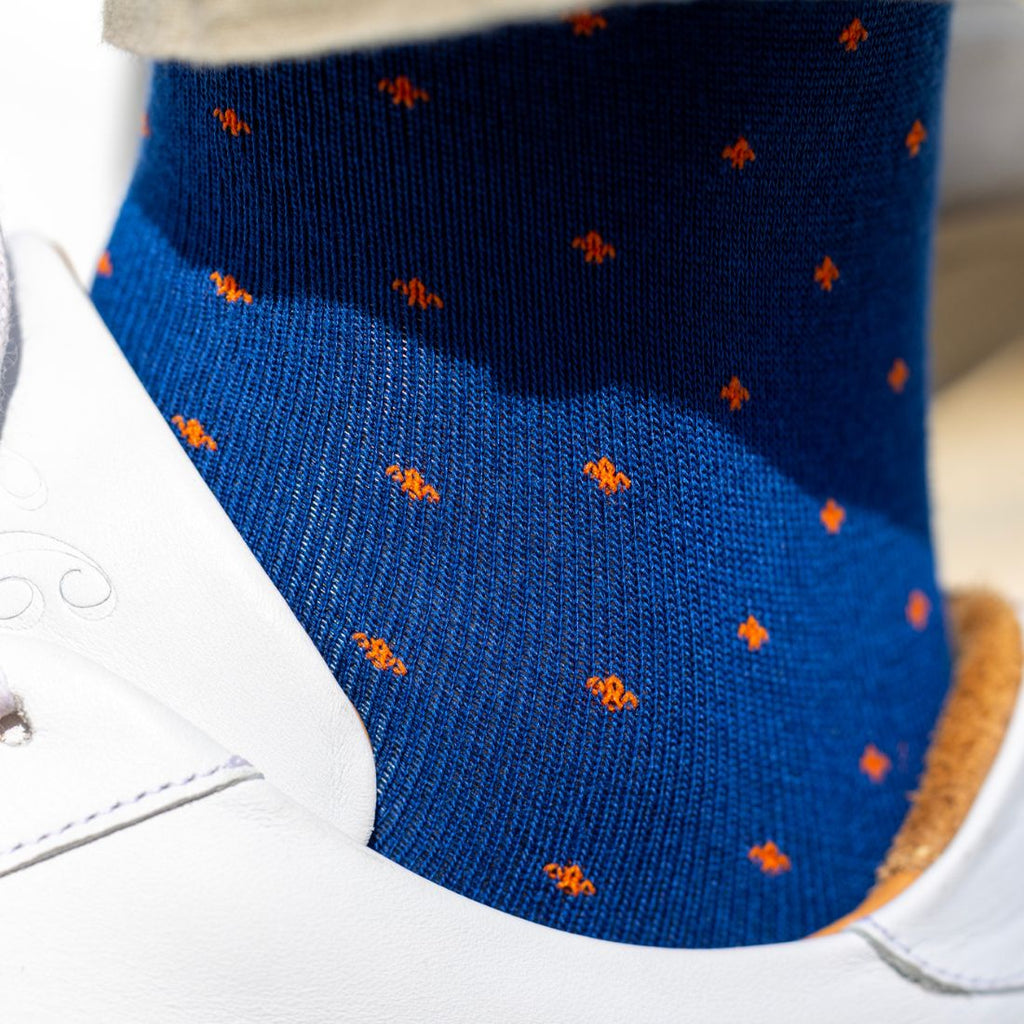 Swole Panda Bamboo Socks – Spotted Orange & Royal Blue Breathable