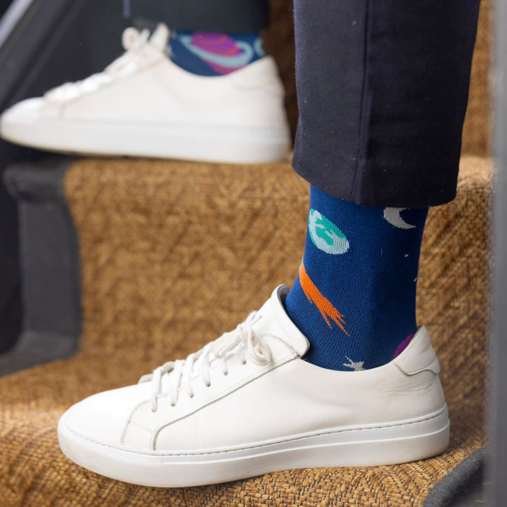 Swole Panda Outer Space Bamboo Socks – Breathable Novelty Space Socks
