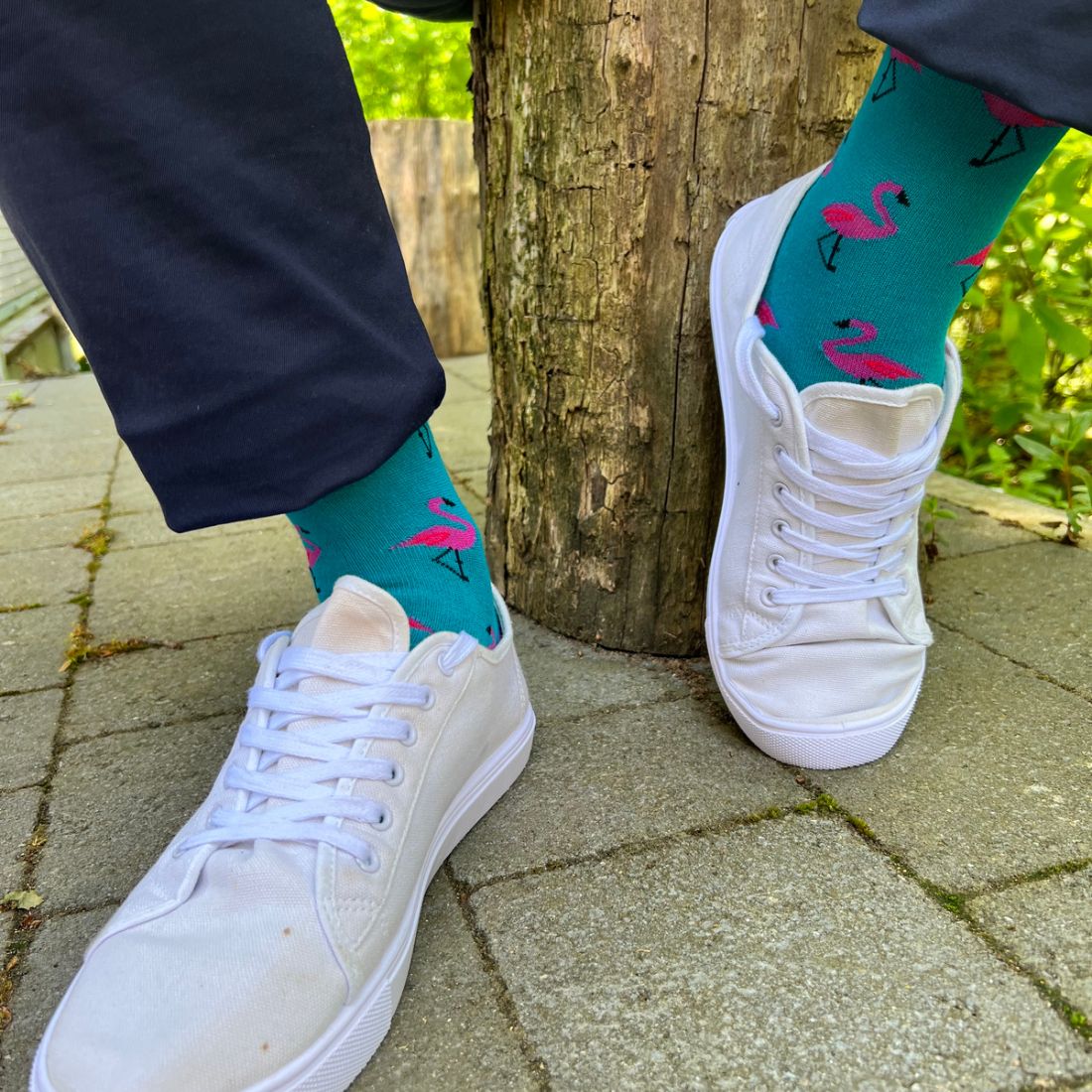 Swole Panda Flamingo Bamboo Socks – Eco-Friendly Novelty Animal Print