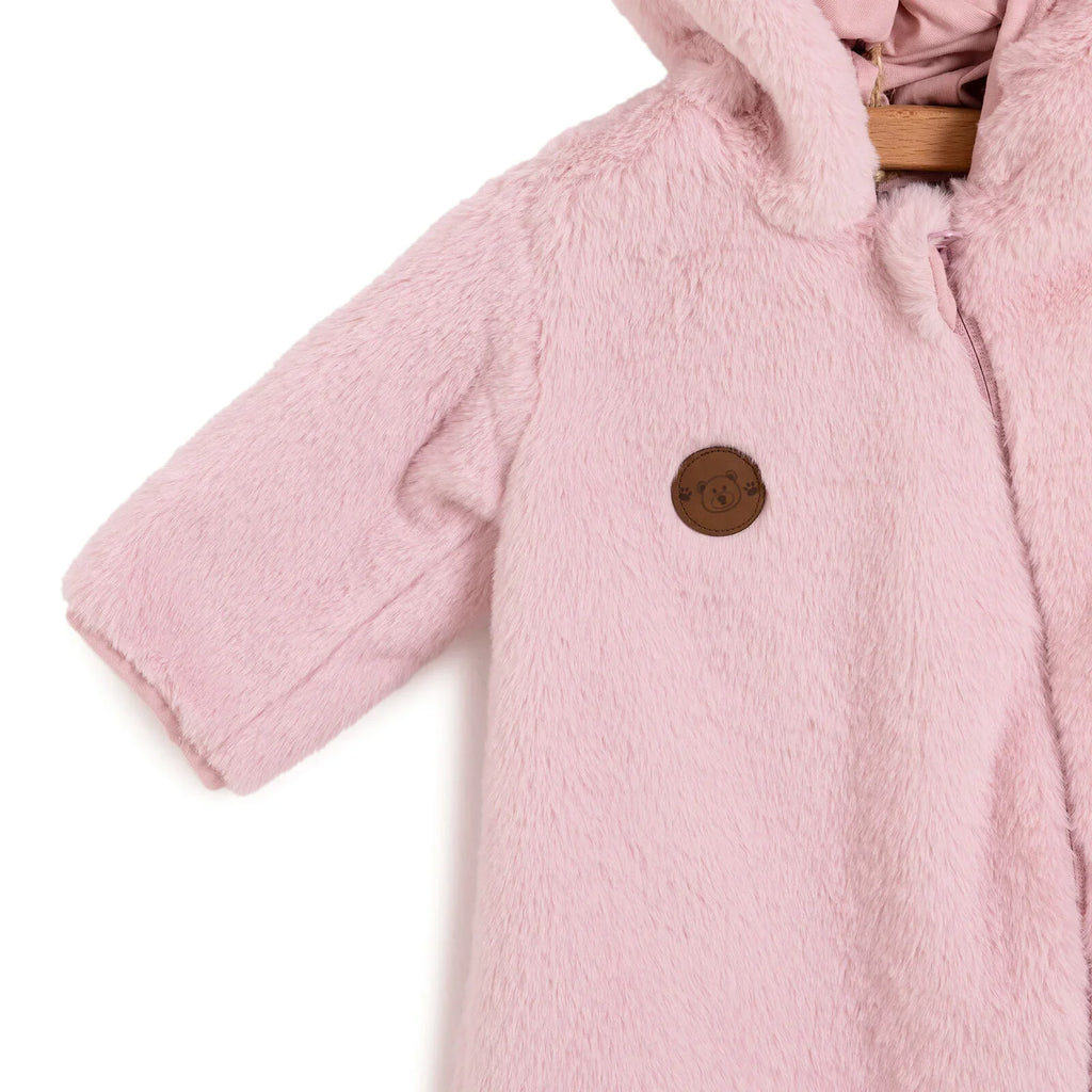 HelloBaby Newborn Girl Plush Footed Jumpsuit - Pink