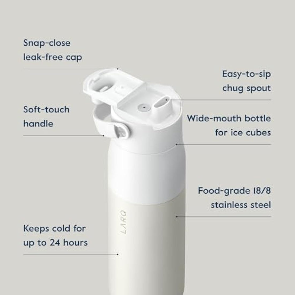 LARQ Swig Top 23oz Insulated Stainless Steel Water Bottle – Granite White