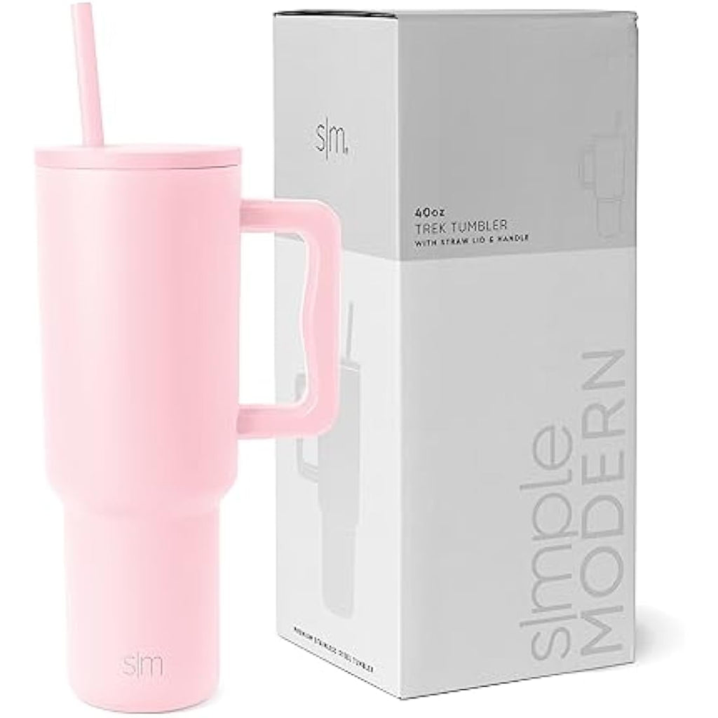 Jolof Store 40oz Insulated Stainless Steel Tumbler with Handle - Blush