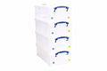 Really Useful Box 12 Litre Clear Plastic Storage Containers | Pack of 4