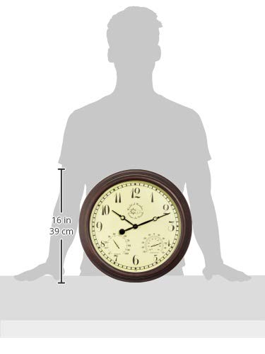 Esschert Design Gartenuhr – Wanduhr mit Thermometer & Hygrometer, Weiß