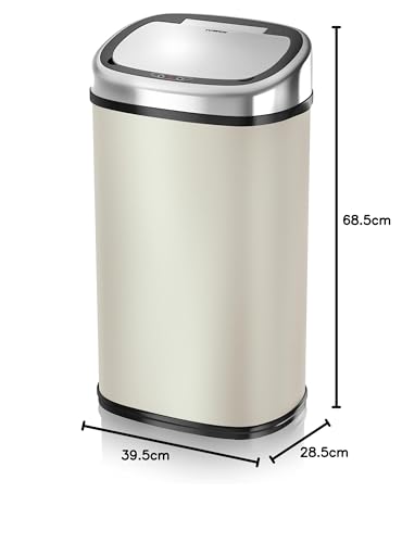 Tower 58L Sensor Kitchen Bin – Automatic Soft-Close Lid, Almond