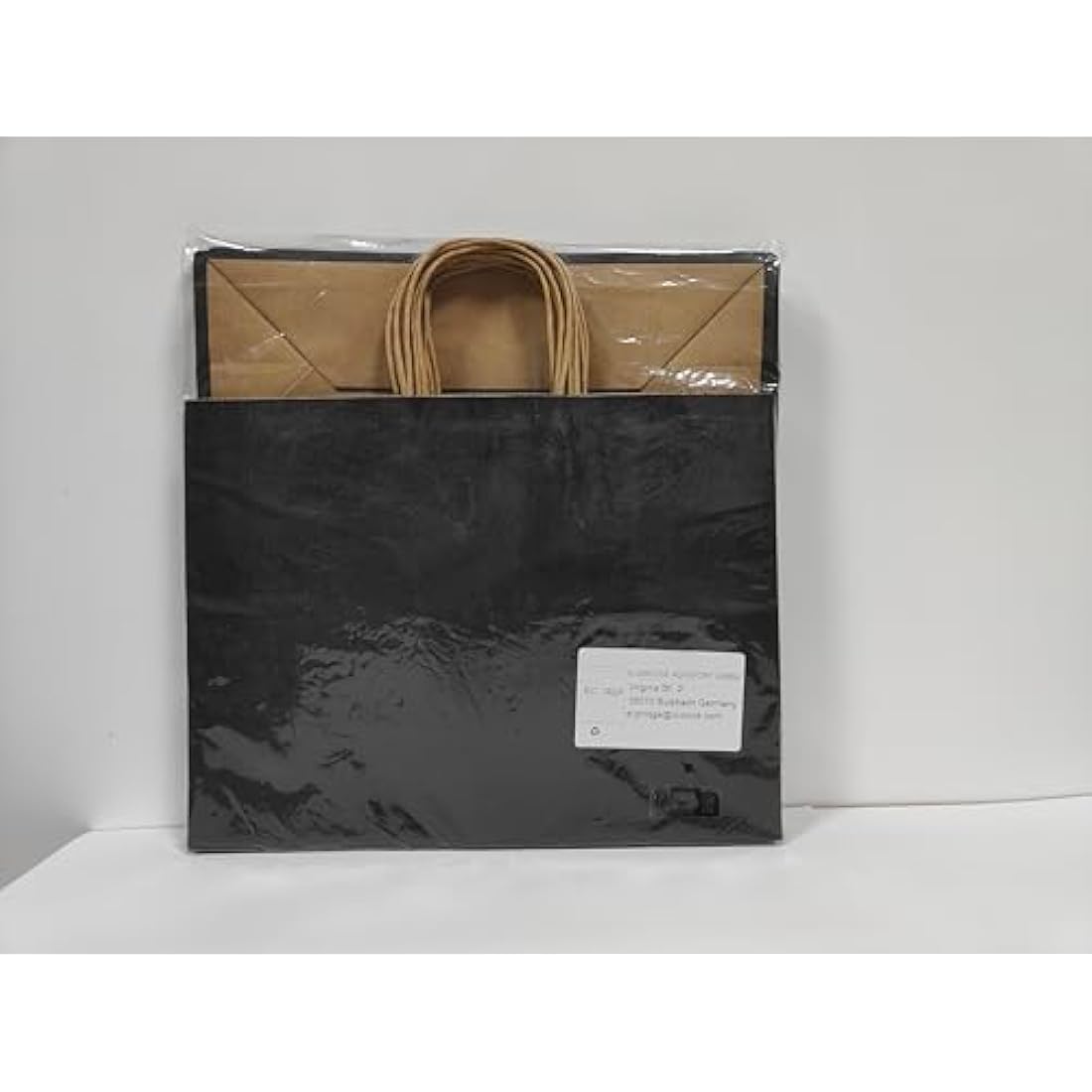 Black Paper Gift Bags with Handles - 20 Pcs (27x12x21cm)