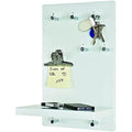 HAKU Möbel Modern Key Hanger – White MDF Wall Organizer with 7 Hooks