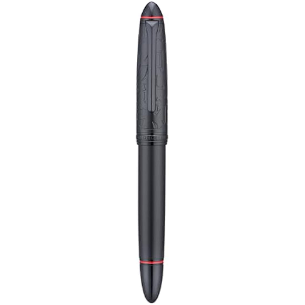 Hongdian N6 Piston Fountain Pen - Black Resin with Long Blade Nib
