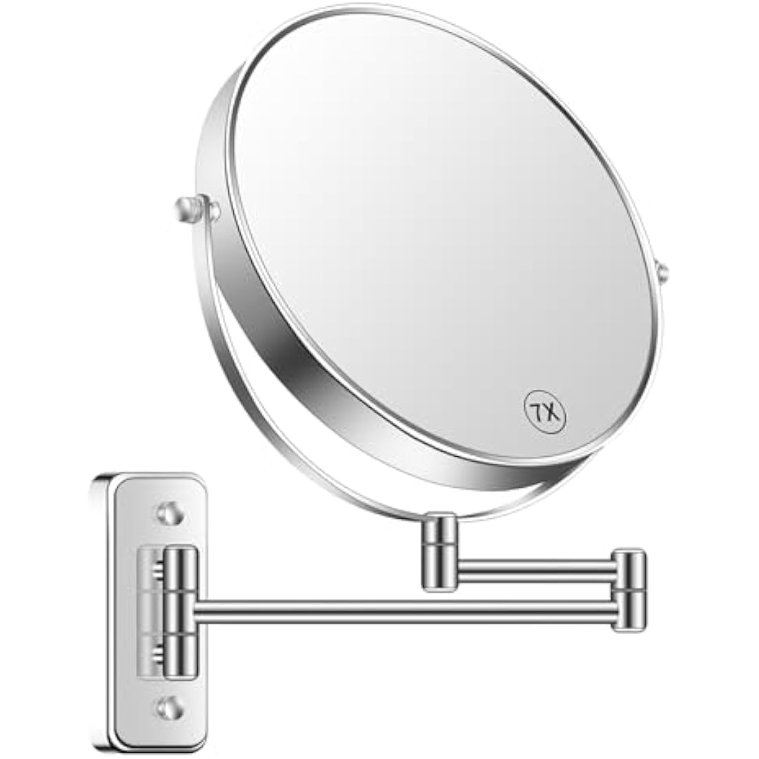 BTremary 9” Wall Mounted Makeup Mirror | 1X/7X Magnifying Chrome Vanity