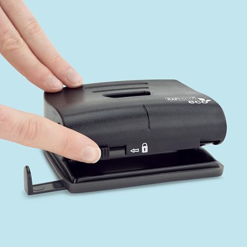 Rapesco ECO 2-Hole Punch | 22 Sheet Capacity | Black, Pack of 3