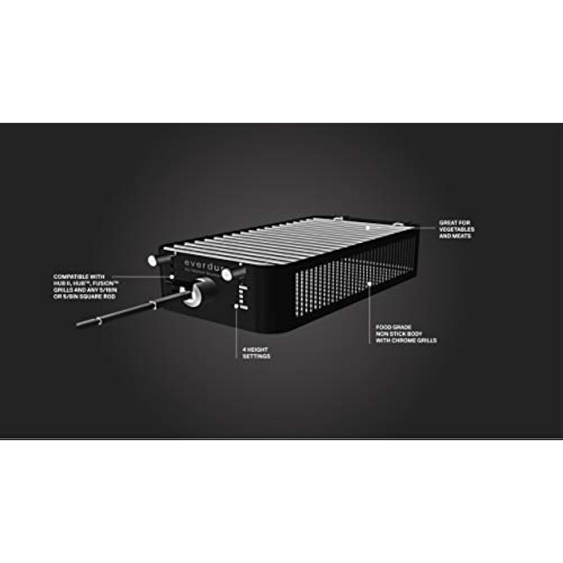 Everdure Rotisserie Basket for Hub and Fusion Grills | Non-Stick Steel
