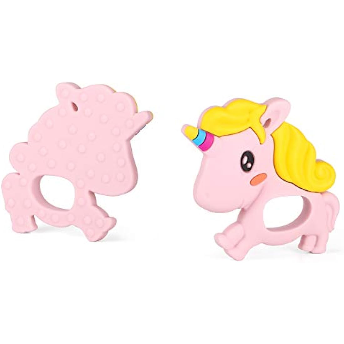 PREMYO Silicone Baby Teething Toy – BPA Free Unicorn Teether, Pink