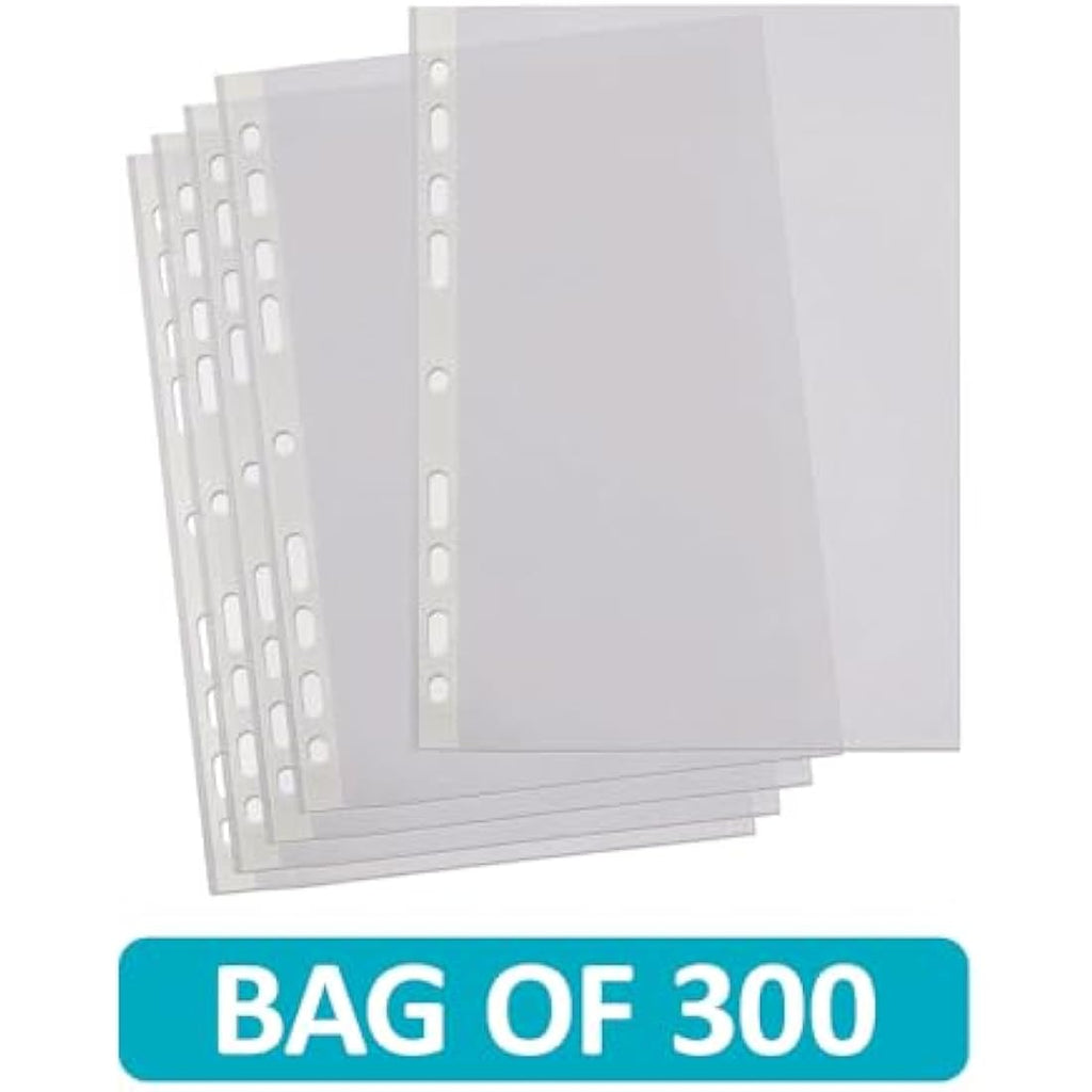 SUMMIT A4 Punched Pockets – 300 Pack Embossed 40 Micron Poly Pockets