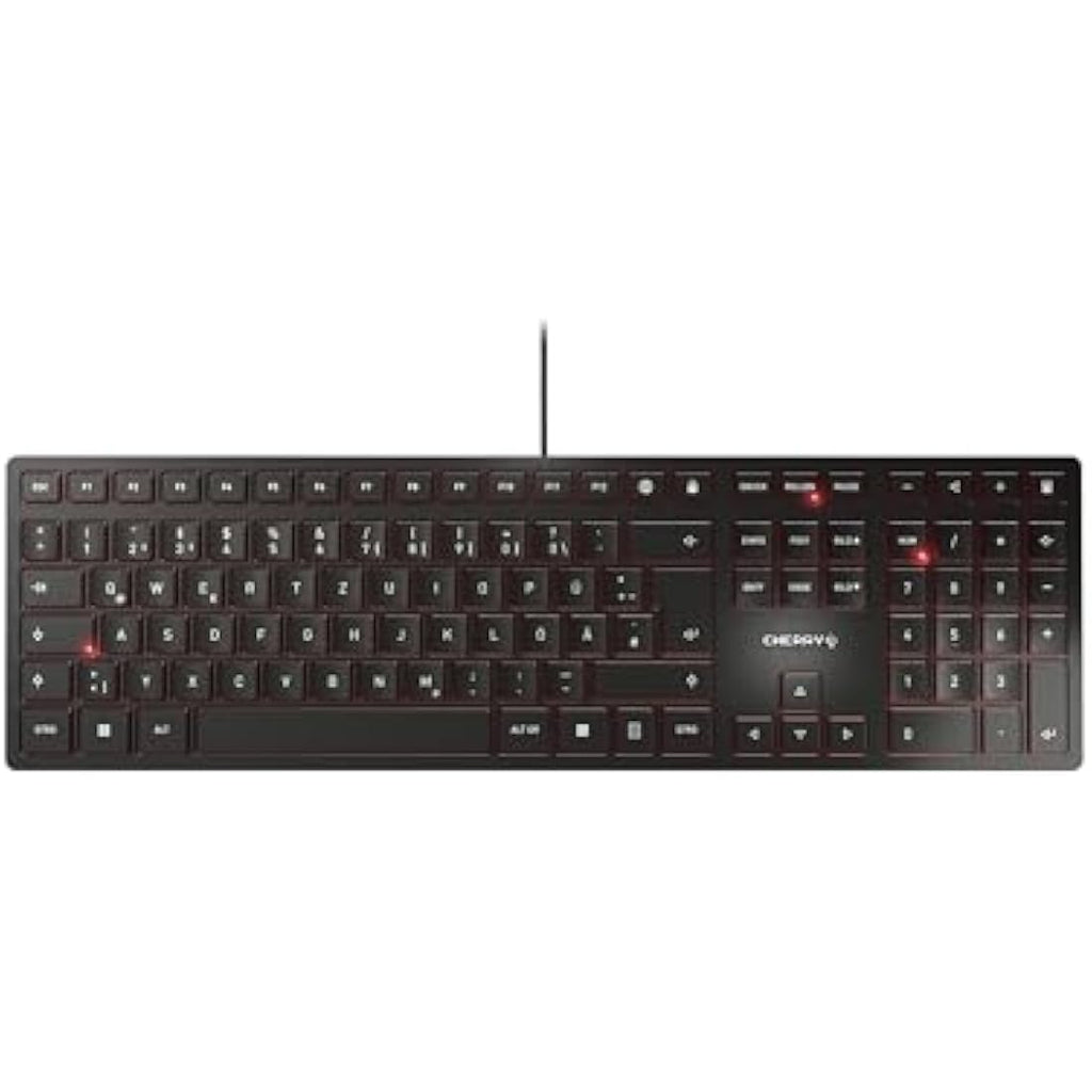 CHERRY KC 6000 SLIM Wired Keyboard – Ultra-Flat QWERTZ Design, Black