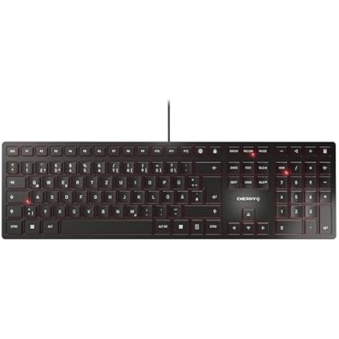 CHERRY KC 6000 SLIM Wired Keyboard – Ultra-Flat QWERTZ Design, Black