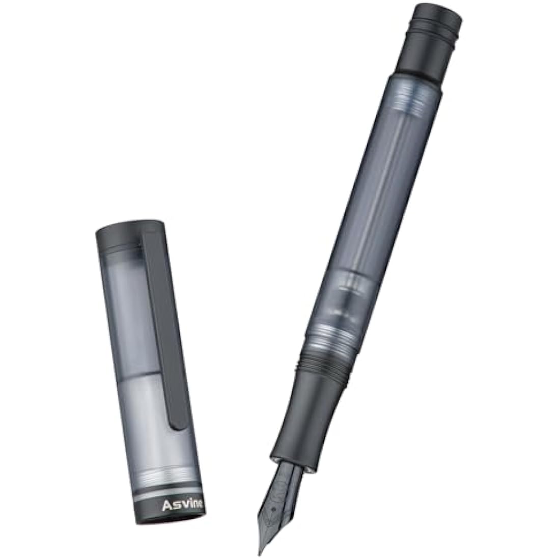 Asvine V200 Titanium Vacuum Fountain Pen | Matte Black Bock Nib