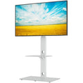 BONTEC Universal Floor TV Stand | 30-70 inch Height Adjustable – White