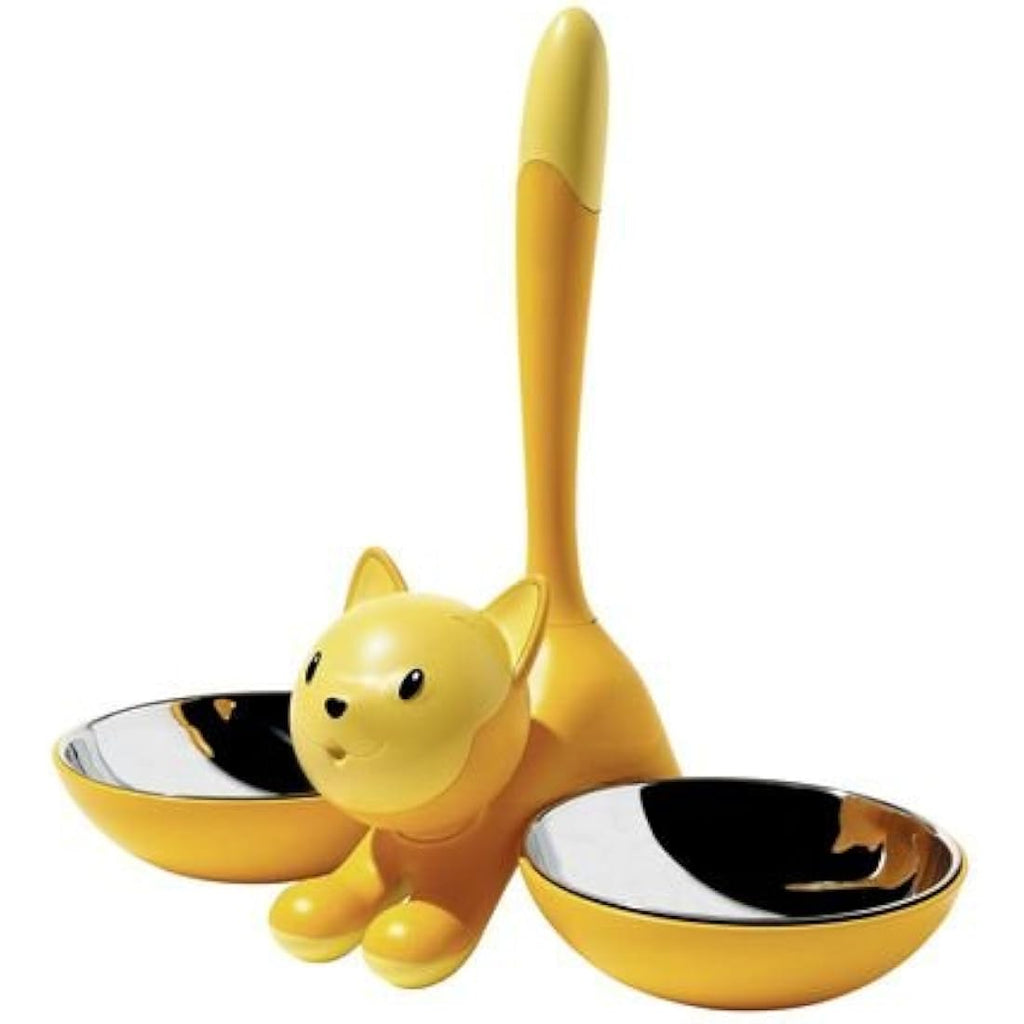 Alessi Tigrito Cat Bowl – Designer Stainless Steel Feeding Station, Black