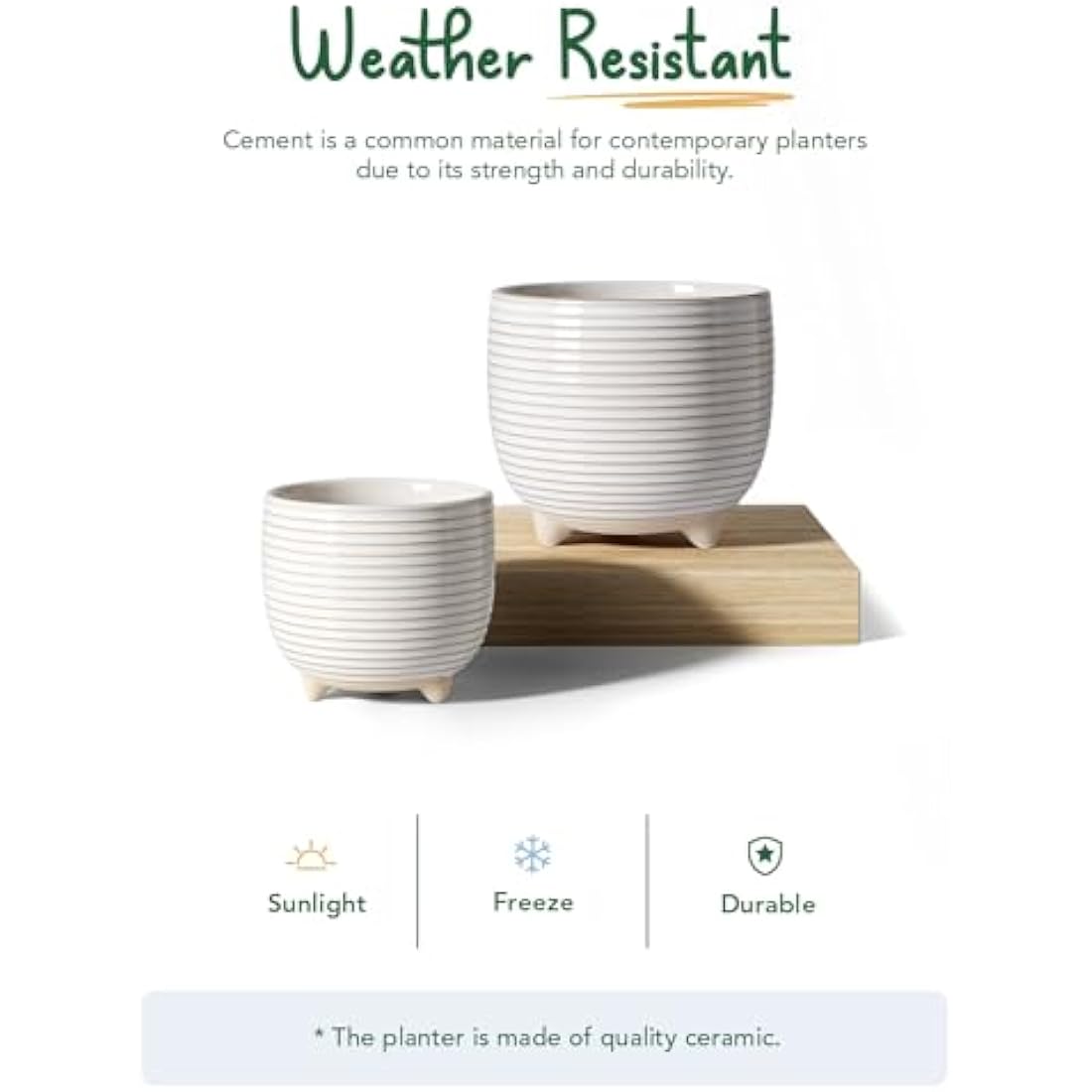 LE TAUCI Ceramic Plant Pots | Footed Indoor Planters with Drainage