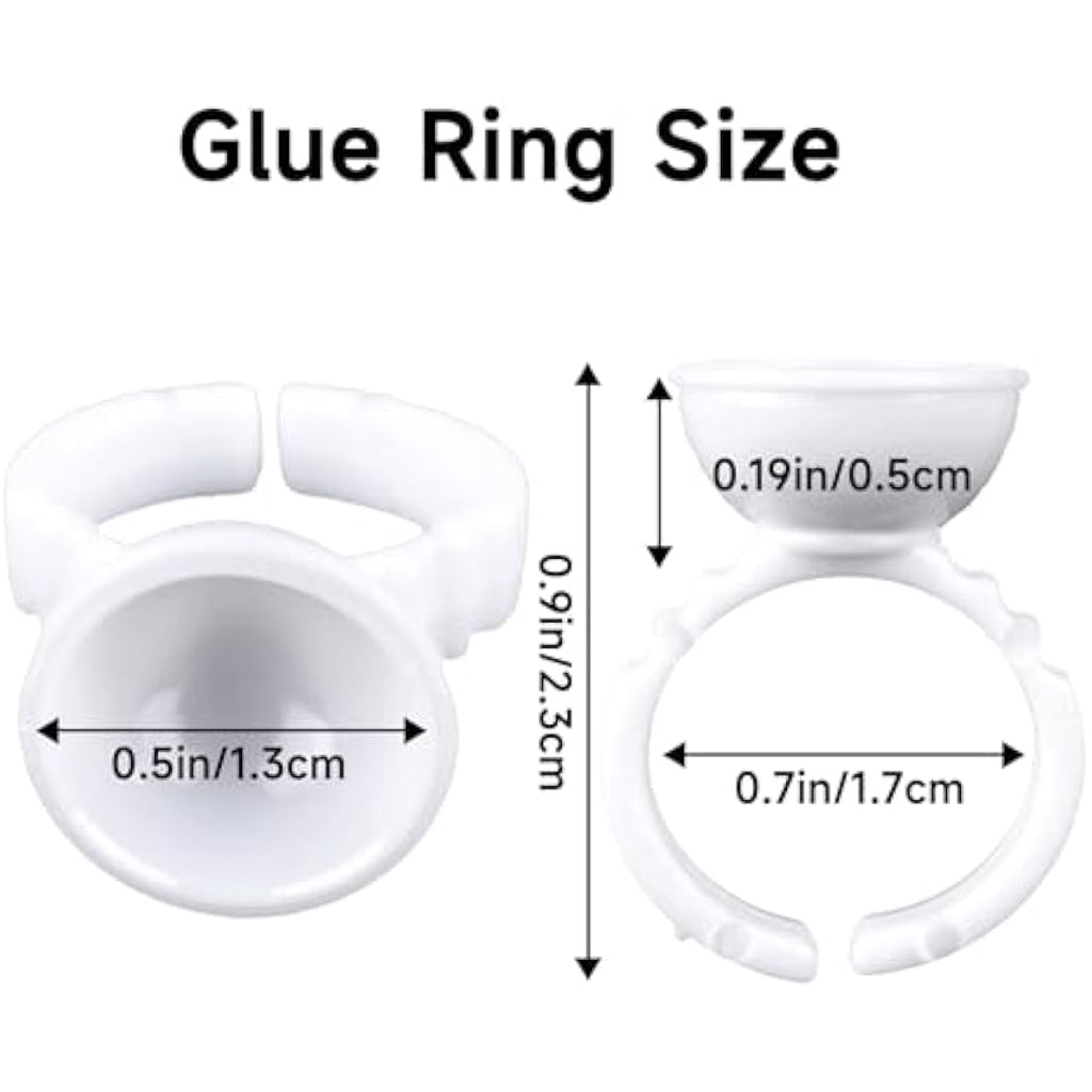 Eyelash Glue Holder Rings – 100PCS Disposable Lash Extension Cups