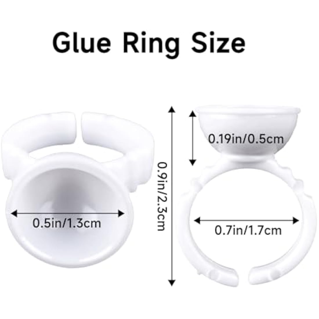 Eyelash Glue Holder Rings – 100PCS Disposable Lash Extension Cups