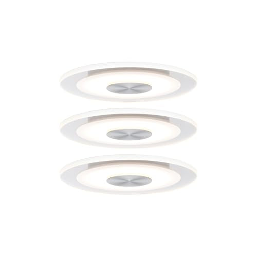 Paulmann Whirl Recessed LED Spotlight Set | Satin Aluminium | Dimmable