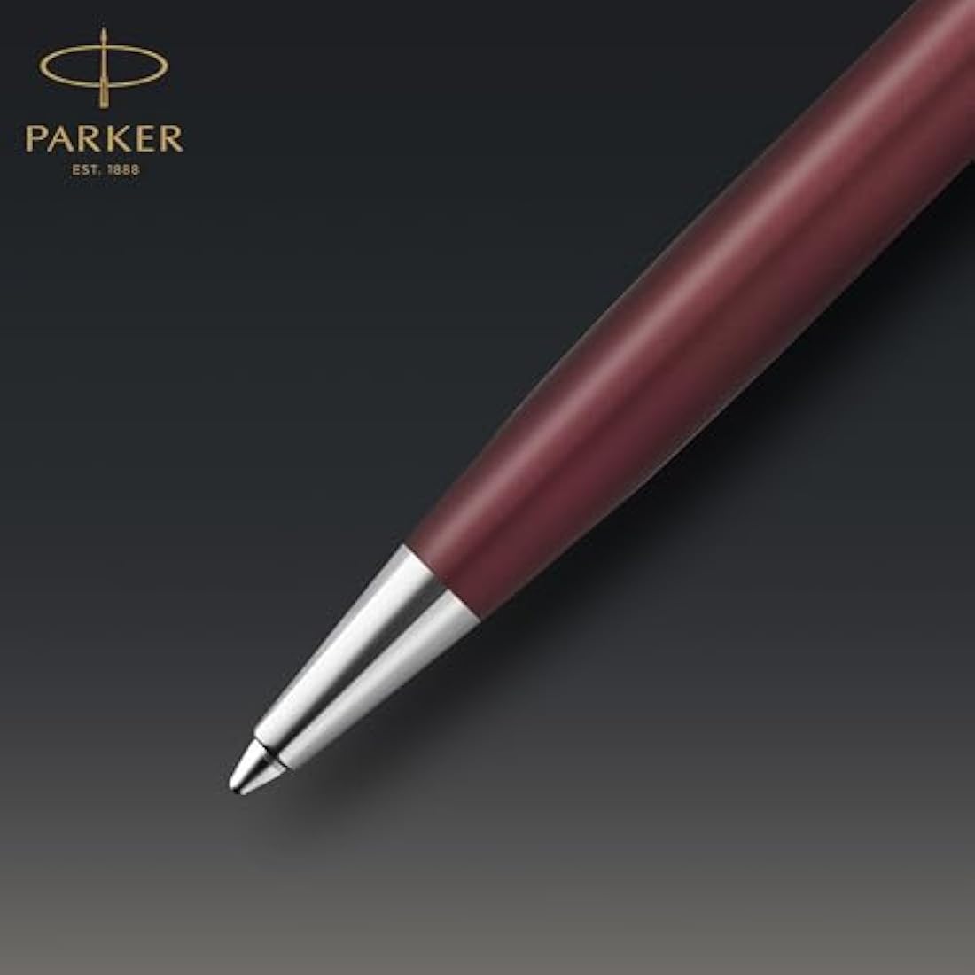 Parker Sonnet Ballpoint Pen | Red Satin Finish with Chrome Trim