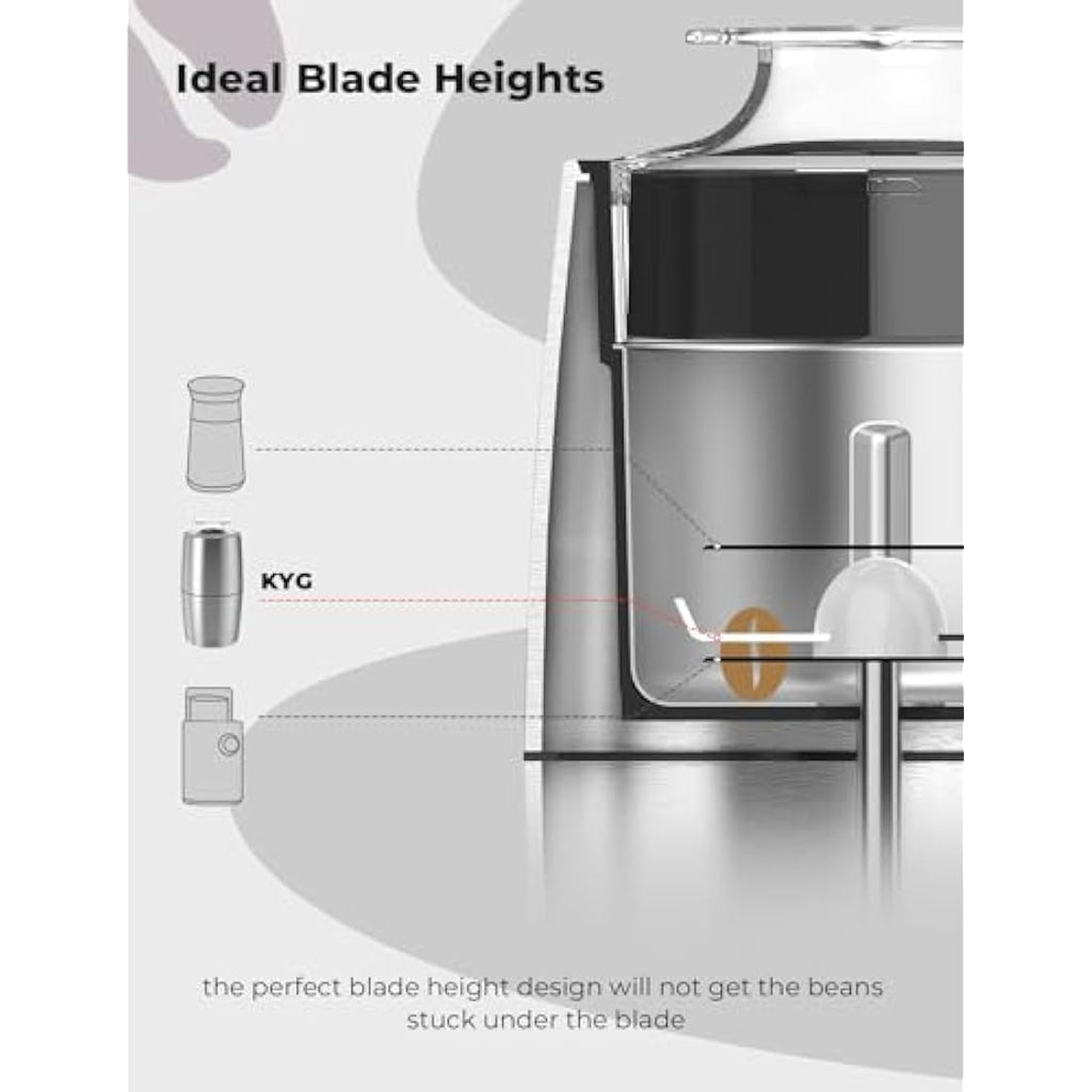 KYG Electric Coffee Grinder – 300W Stainless Steel Spice Mill, 70g Capacity