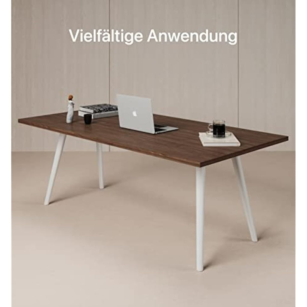 Desktronic 160x80cm Walnut Table Top – 25mm Sturdy FSC Wood Desk Surface