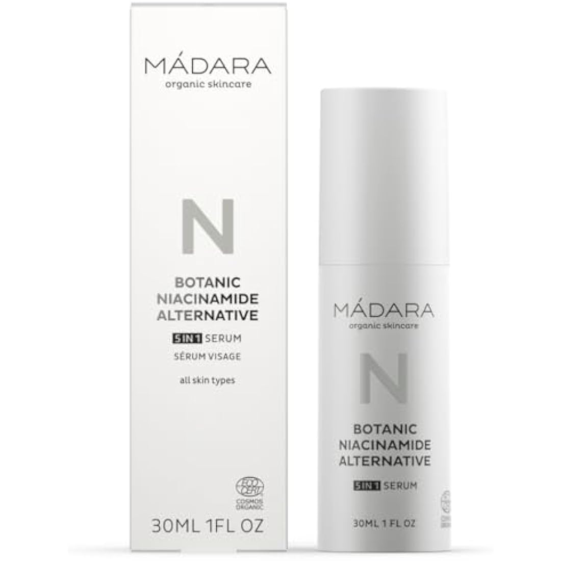 MÁDARA Organic Botanic 5-in-1 Serum – Natural Niacinamide Alternative, 30ml
