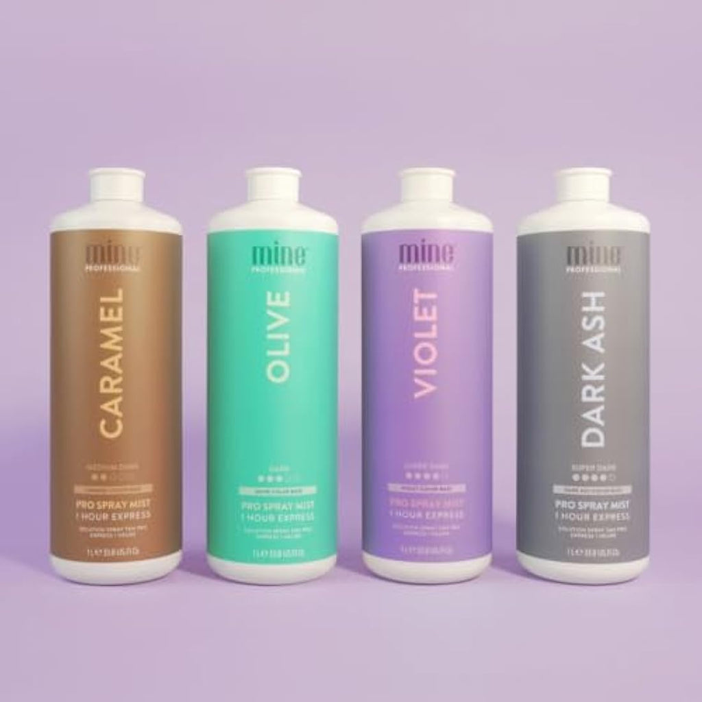 MineTan Dark Ash Professional Spray Tan Solution - 1 Hour Express, 33.8oz