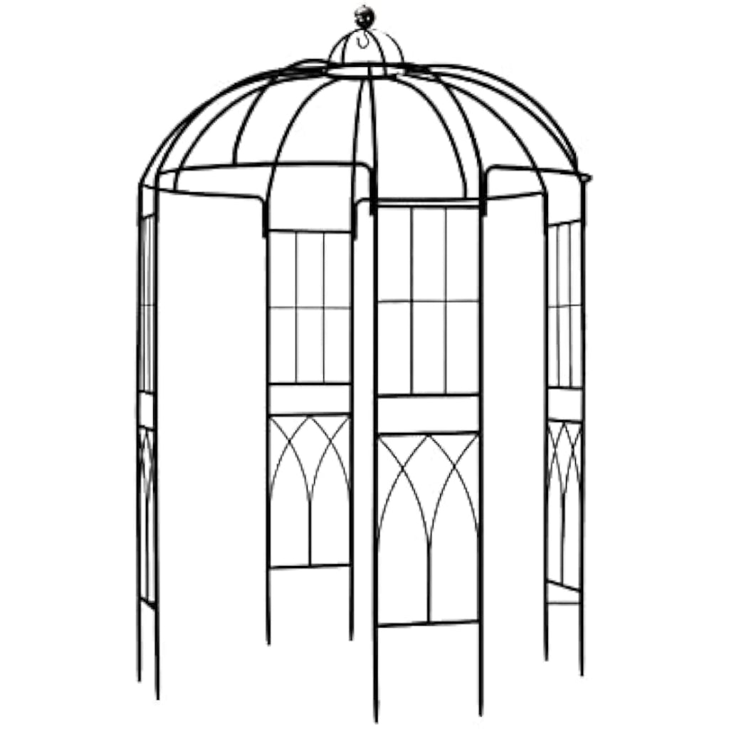 SCENDOR Birdcage Metal Garden Gazebo – 4-Sided Rose Pavilion Arch Trellis