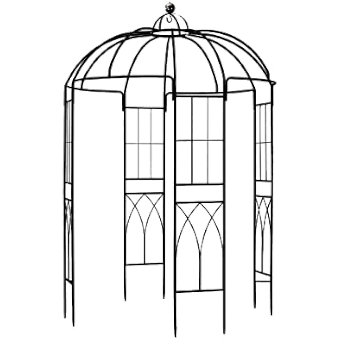 SCENDOR Birdcage Metal Garden Gazebo – 4-Sided Rose Pavilion Arch Trellis